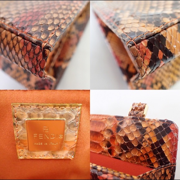 SOLD | Vintage 90’s FENDI Orange Python Handbag - Picture 7 of 8